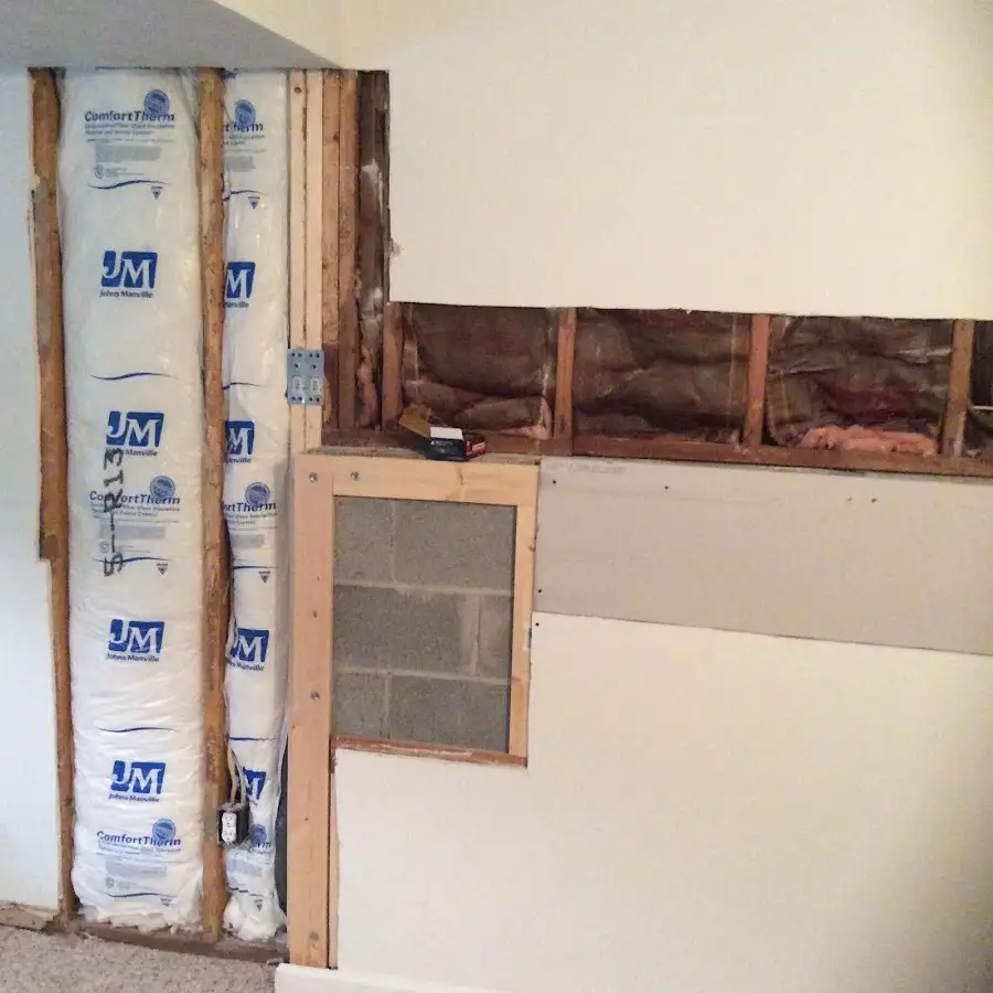 Wall insulation replacement during Basement Flood Cleanup in Cypress